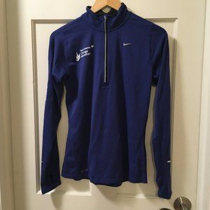 Nike Women's Deep Blue Half-Zip Long Sleeve Top